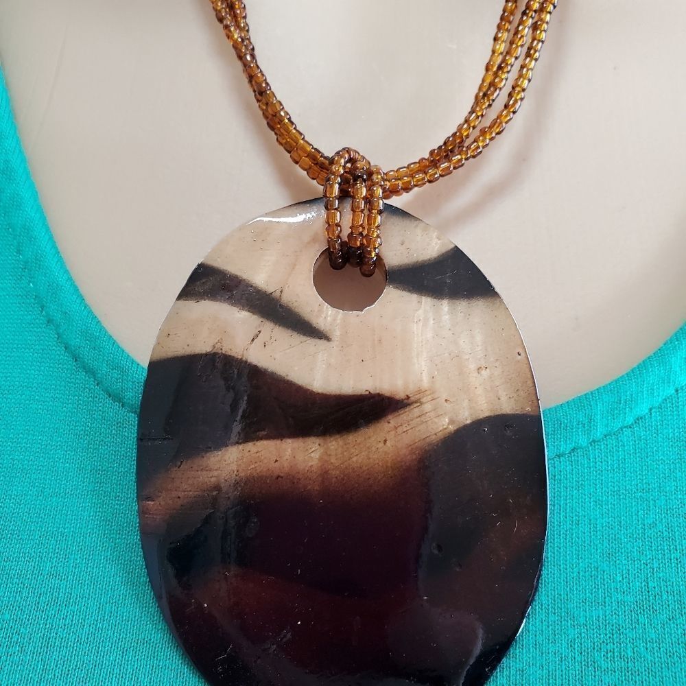 Beaded Necklacew/Statement Pendant - image 7